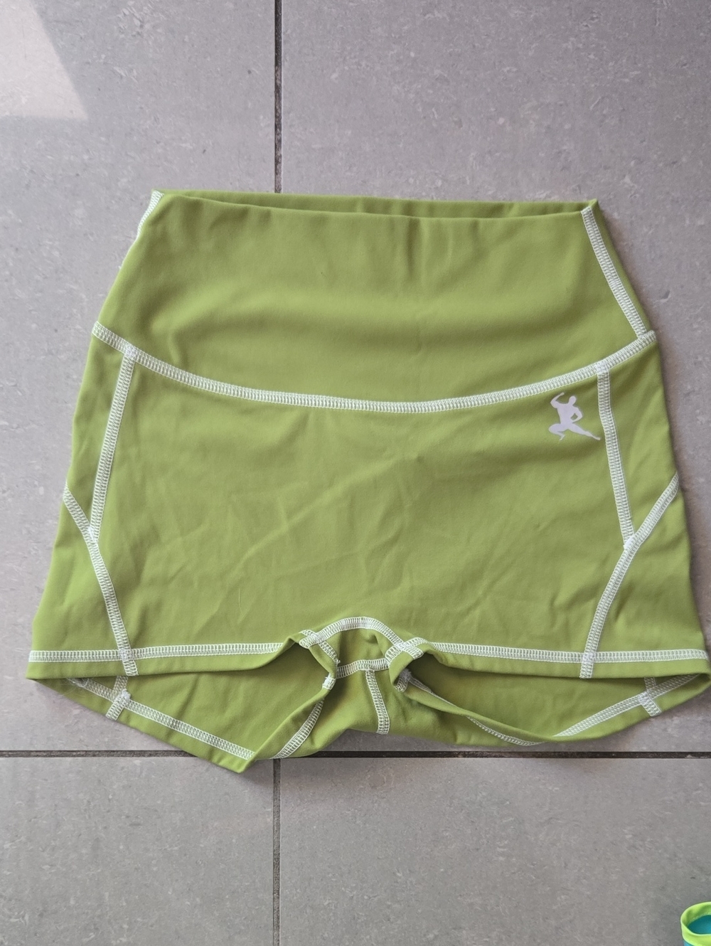 High-Waist Lime Green Athletic Skort with Built-In Shorts